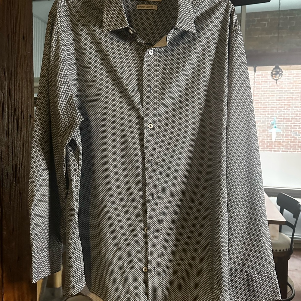 Elegant Black and White Men's Button Down Shirt
